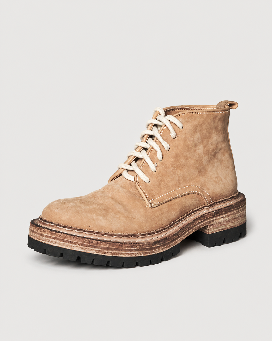 Textured Shell Cordovan work boot on a light gray background
