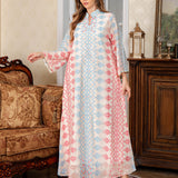OrientC Embroidered Rhinestone Dress Abaya SMT234