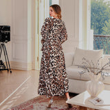 OrientC Leopard Print Dress Abaya SMT152