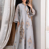 Special offer Women's Bead Embroidered Mesh Dress Jalabiya AB104
