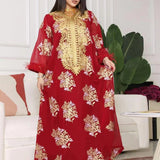 Women's Embroidered Floral Jalabiya AB214