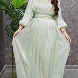 Special offer Women's Pleated Shining Waist Dress MQ047