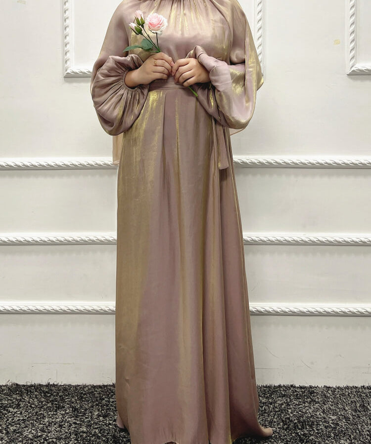 Women's Loose Solid Color Golden Cotton Robe