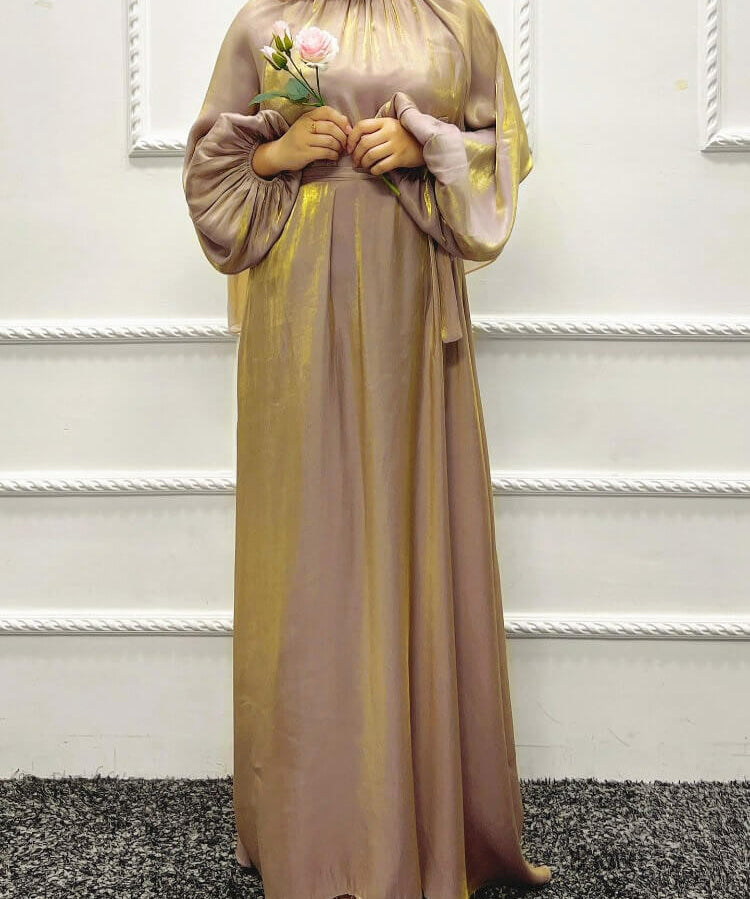 Women's Loose Solid Color Golden Cotton Robe