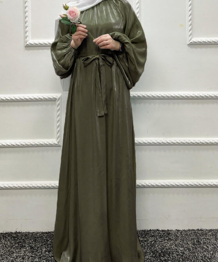 Women's Loose Solid Color Golden Cotton Robe