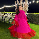 Special offer Women's Bat Sleeve Tassel Kaftan MQ055