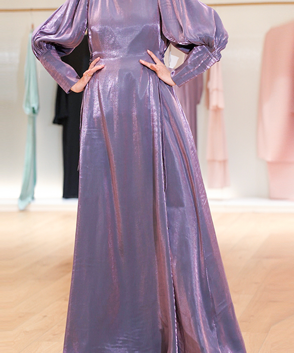 Lantern Sleeve High Waist  Dress