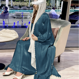 Bright Satin Beaded Solid Color Dress Set Two-Piece Set MQ048