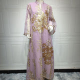 Special offer Women's Golden Bead Embroidered Jalabiya AB056