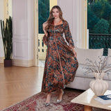 OrientC Printed Dress Abaya SMT150