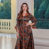 OrientC Printed Dress Abaya SMT150