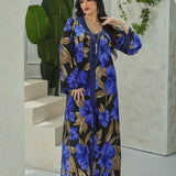 جلابية دانتيل ماسي مطبوع