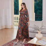 OrientC Printed Dress Abaya SMT150