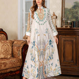 OrientC Embroidered Diamond Robe Abaya SMT235