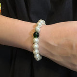 Imitation pearl glass bead new Chinese green bracelet JA044
