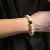 Imitation pearl glass bead new Chinese green bracelet JA044