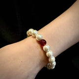 Imitation pearl glass bead new Chinese red bracelet JA045