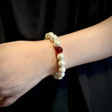 Imitation pearl glass bead new Chinese red bracelet JA045