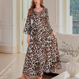 OrientC Leopard Print Dress Abaya SMT152