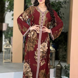 Special offer Abaya Print Hot Drill Dress AB209