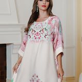 OrientC Abaya Hot Diamond Printed Robe SMT228