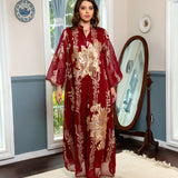 Special offer Women's Golden Bead Embroidered Jalabiya AB056