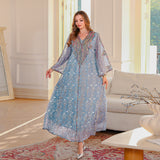 OrientC Mesh Embroidered Dress Abaya SMT131