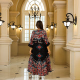 OrientC Hot Diamond Printed Robe Abaya SMT205