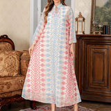 OrientC Embroidered Rhinestone Dress Abaya SMT234