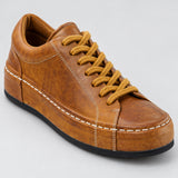 730-108 brown washed horsehide casual sneaker front angle