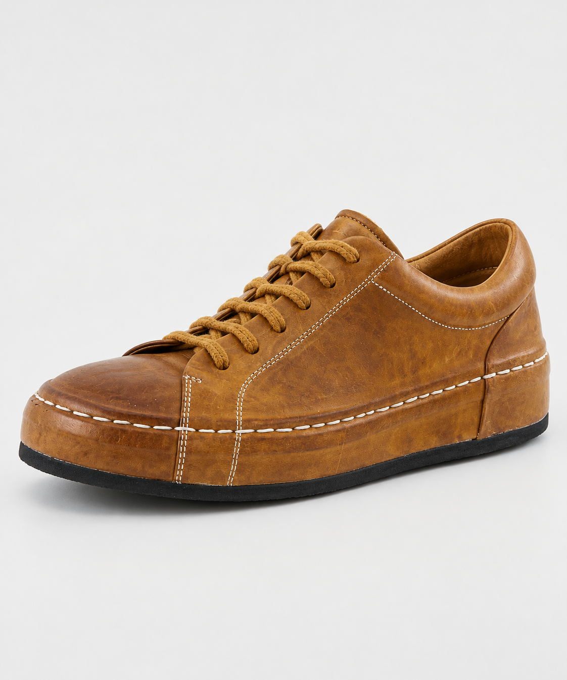 730-108 brown washed horsehide casual sneaker hero view