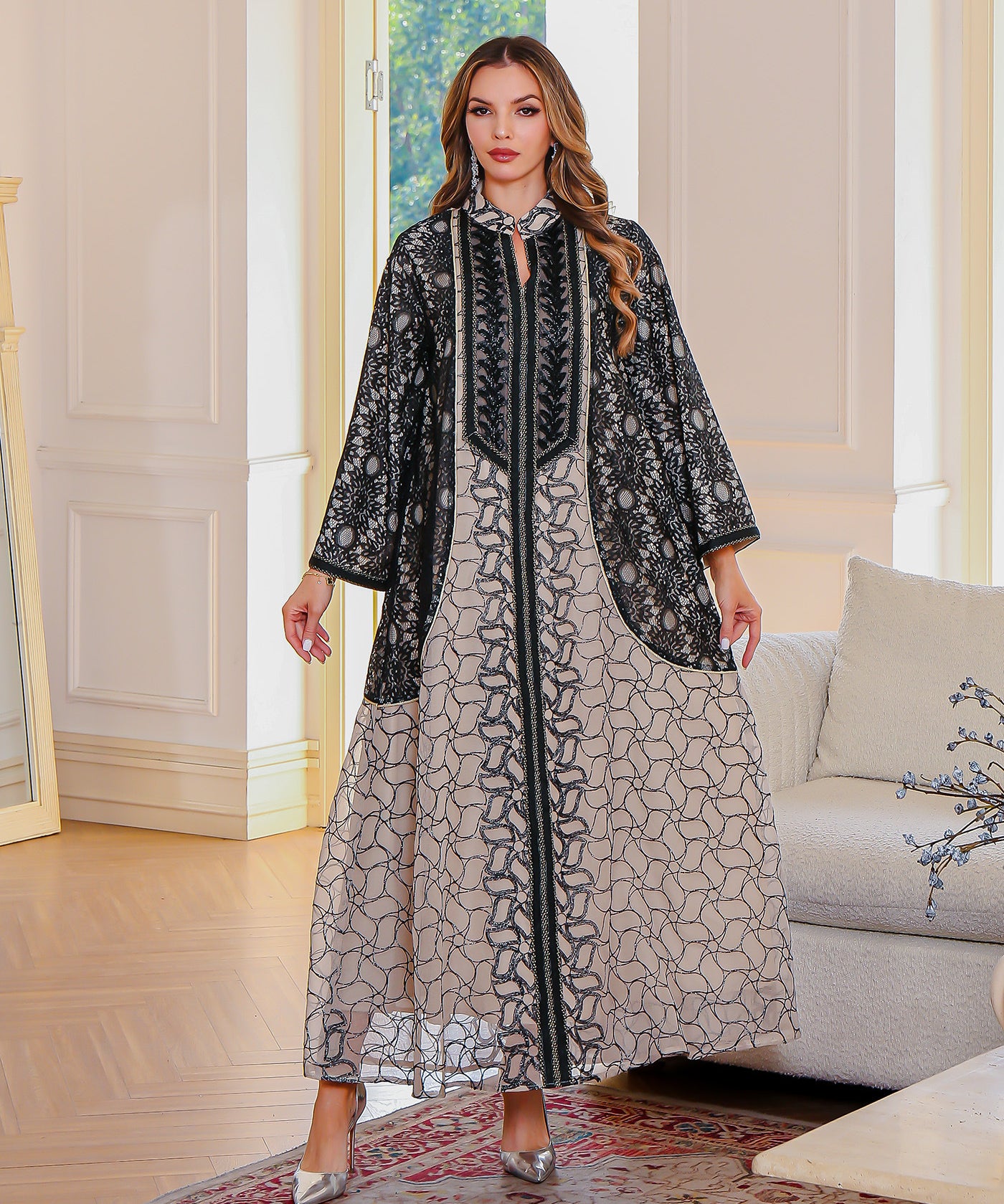 OrientC Embroidered Dress Abaya SMT130