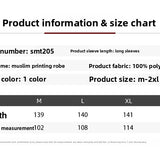 OrientC Hot Diamond Printed Robe Abaya SMT205