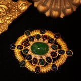 Oval sunflower brooch JA009