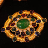 Oval sunflower brooch JA009