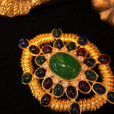Oval sunflower brooch JA009