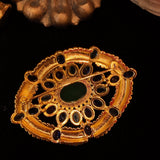 Oval sunflower brooch JA009