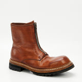GR05 Coffee washed horsehide front-zip boot, side view