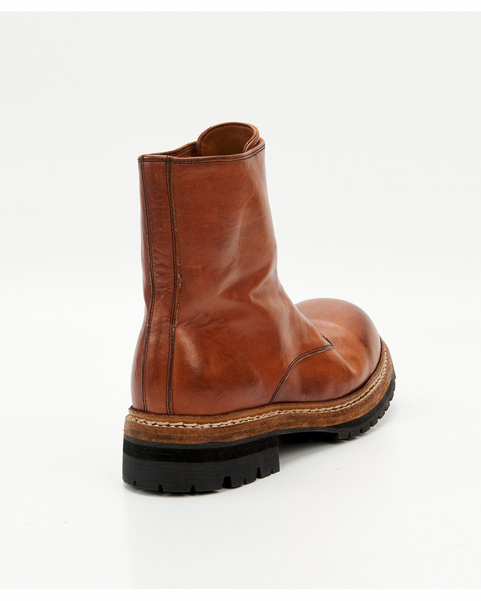 GR05 Coffee horsehide boots, rear angle