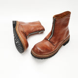 GR05 Coffee layered leather foam and rubber lug sole detail