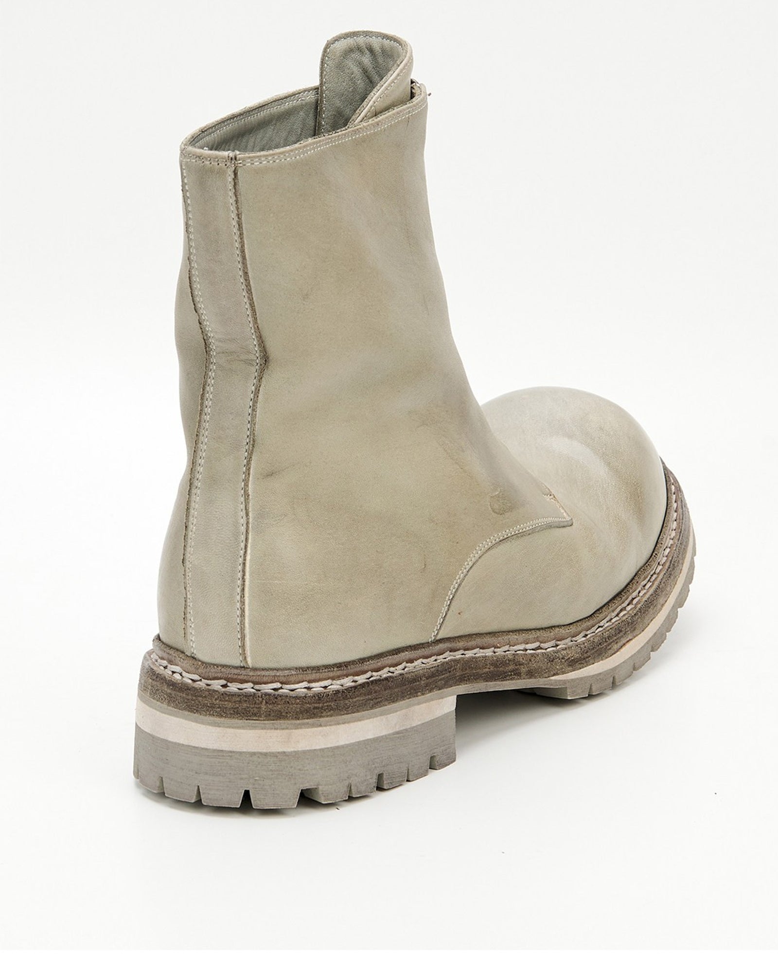 GR05 Glacier Gray horsehide boots, rear angle