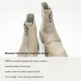 GR05 Glacier Gray washed horsehide boot construction details