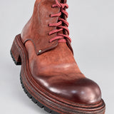 GT002-8 dark brown washed horsehide lace-up boot front angle