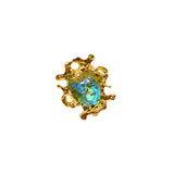 Green Glass Ring with Adjustable Ring Opening JA021
