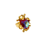 Red Glass Ring with Adjustable Ring Opening JA020