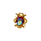 Red Glass Ring with Adjustable Ring Opening JA020
