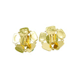 Red and green two-color glass splicing flower ear clip JA002