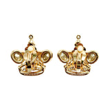 Vintage Crown Earnail Earclip in Two Styles Red and Green Glass Splicing JA005 JA007