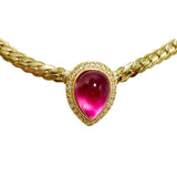 Snake bone necklace with red cloud patterned glass extension chain design JA030
