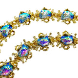 Gavilane Retro King Blue Glass Heavy Industry Necklace JA027